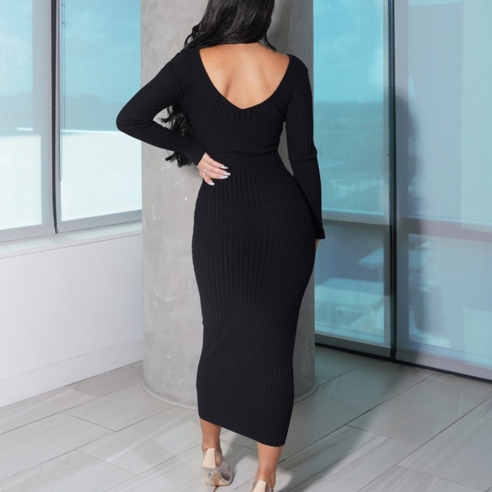 💐NWT Super Chic Black BodyCon Maxi - Picture 8 of 8